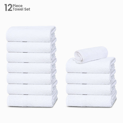 Cotton Bath Towel 26x52 Hotel Spa 12 Pack 700 GSM Soft White: Pack of 6 Cotton Towel (26x52)