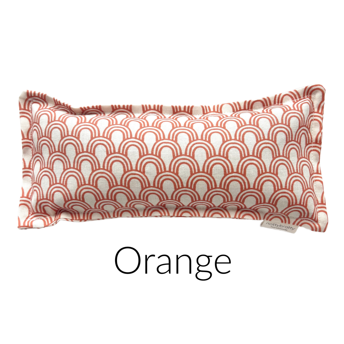 Organic Cotton Eye Pillow - Simple Arcs Collection: Orange / Scented : Add Lavender