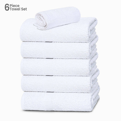 Cotton Bath Towel 26x52 Hotel Spa 12 Pack 700 GSM Soft White: Pack of 6 Cotton Towel (26x52)