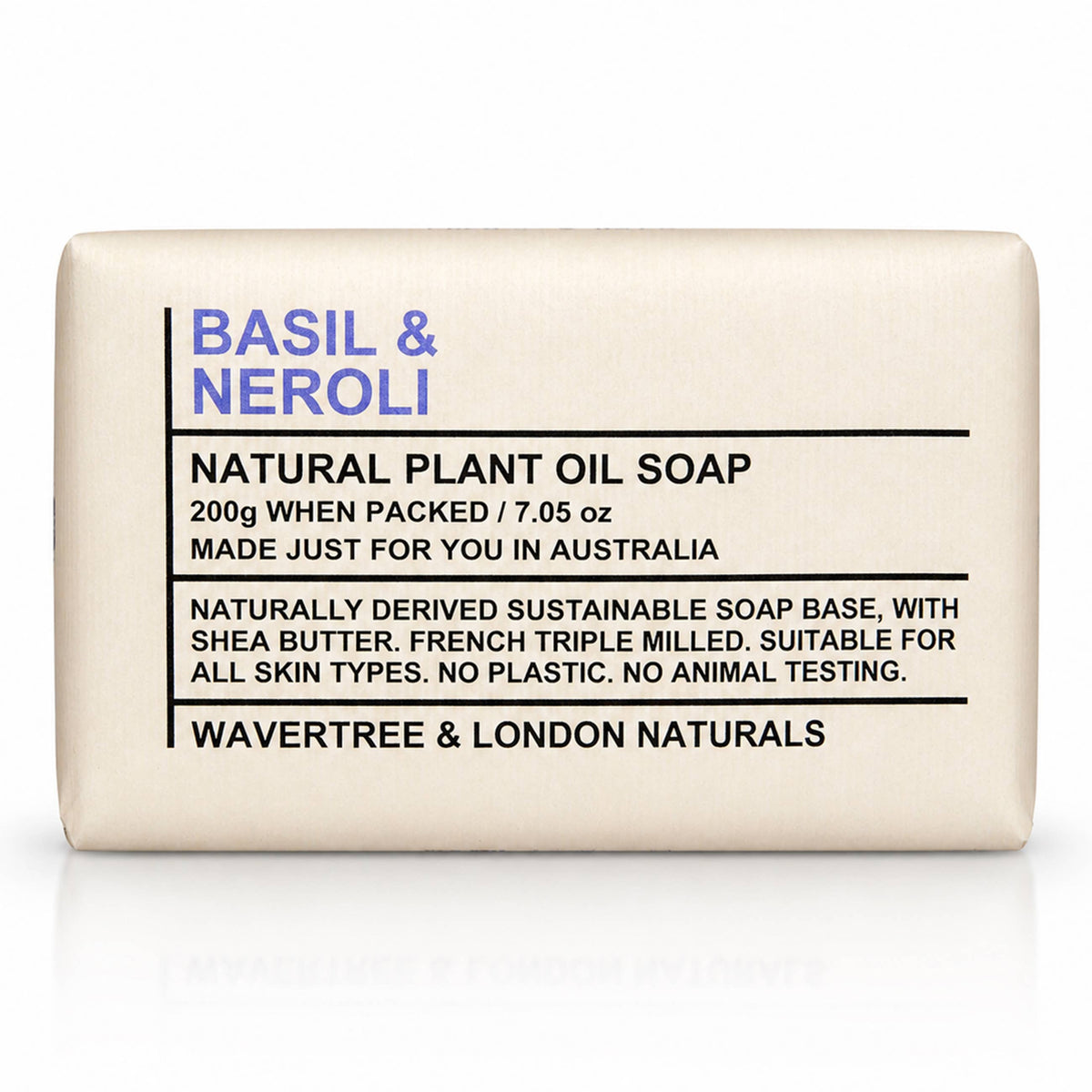 Wavertree &amp; London Naturals Soap bar -  Basil &amp; Neroli