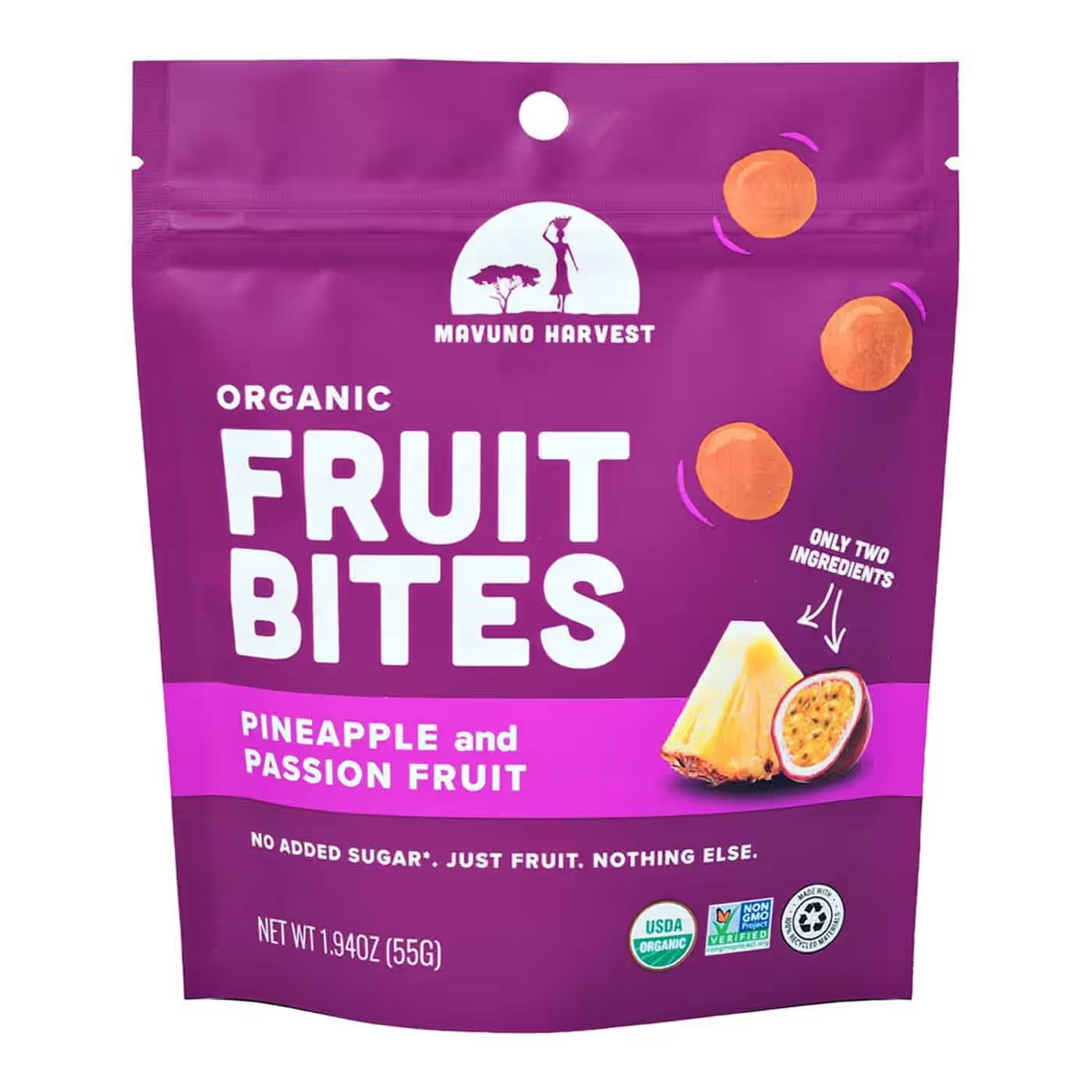 Mavuno Harvest | Organic Chewy Fruit Bites, Pineapple + Passion Fruit